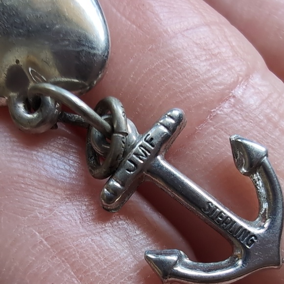 Sterling Silver Heart and Ship Anchor Charm - Picture 5 of 5